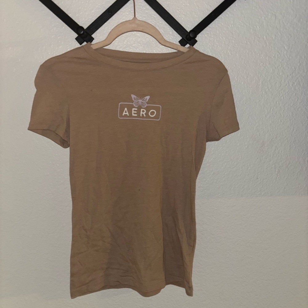 Aeropostale‎ Brown Butterfly Logo T-Shirt Medium Casual Tee - Picture 2 of 4